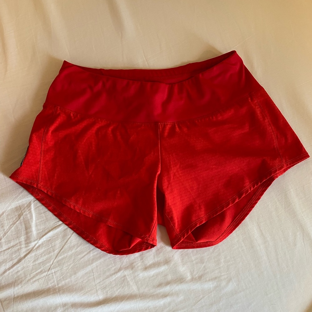 Oiselle red running shorts